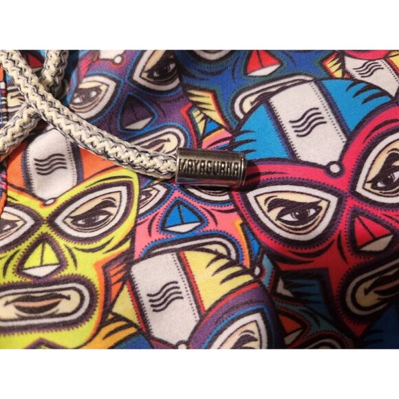 MAYAGUANA Lucha Libre Masks Faces Men's size LARGE Swim Trunks, Non-Fade - Picture 3 of 8